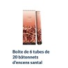 Boîte 6 tubes de 20 bâtonnets d'encens SANTAL