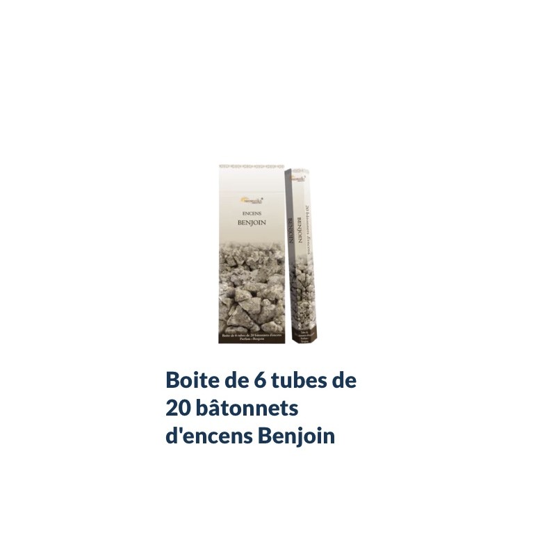 Boîte de 6 tubes Aromatika de 20 bâtonnets d'encens BENJOIN