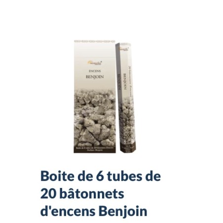 Boîte de 6 tubes Aromatika de 20 bâtonnets d'encens BENJOIN