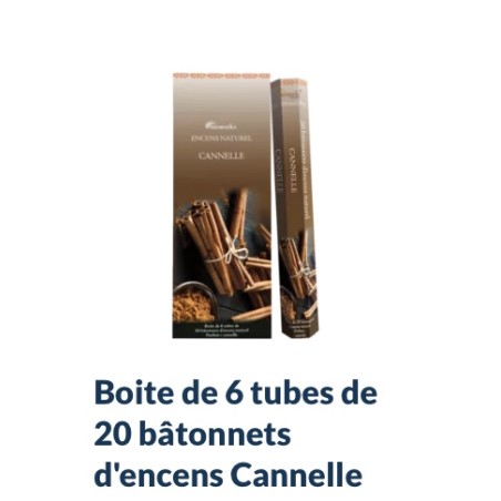 Boîte de 6 tubes Aromatika de 20 bâtonnets d'encens CANNELLE