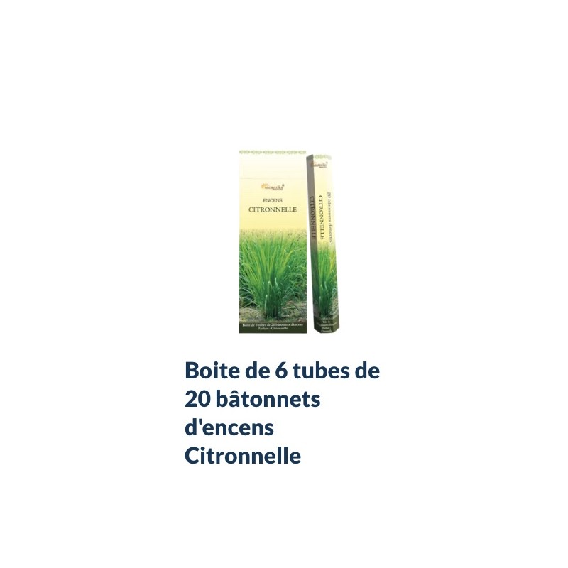 Boîte de 6 tubes Aromatika de 20 bâtonnets d'encens CITRONNELLE