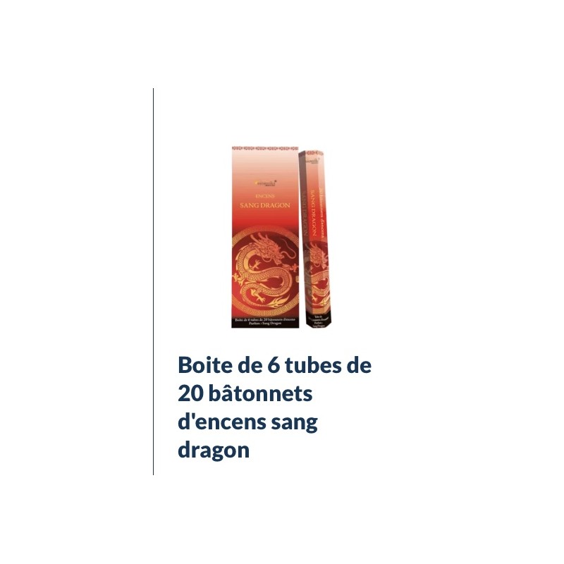 Boîte de 6 tubes Aromatika de 20 bâtonnets d'encens SANG DRAGON