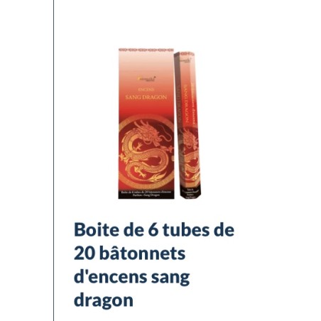 Boîte de 6 tubes Aromatika de 20 bâtonnets d'encens SANG DRAGON