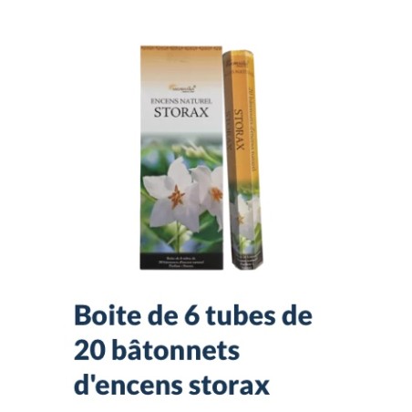 Boîte de 6 tubes Aromatika de 20 bâtonnets d'encens STORAX