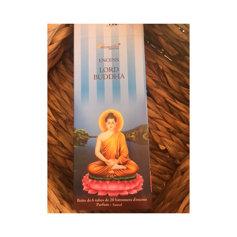 Boîte de 6 tubes Aromatika de 20 bâtonnets d'encens LORD BUDDHA