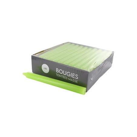 Boîte de 30 bougies vertes