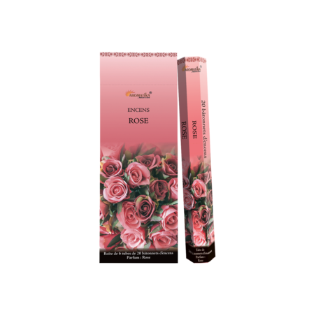 Boîte de 6 tubes Aromatika de 20 bâtonnets d'encens rose